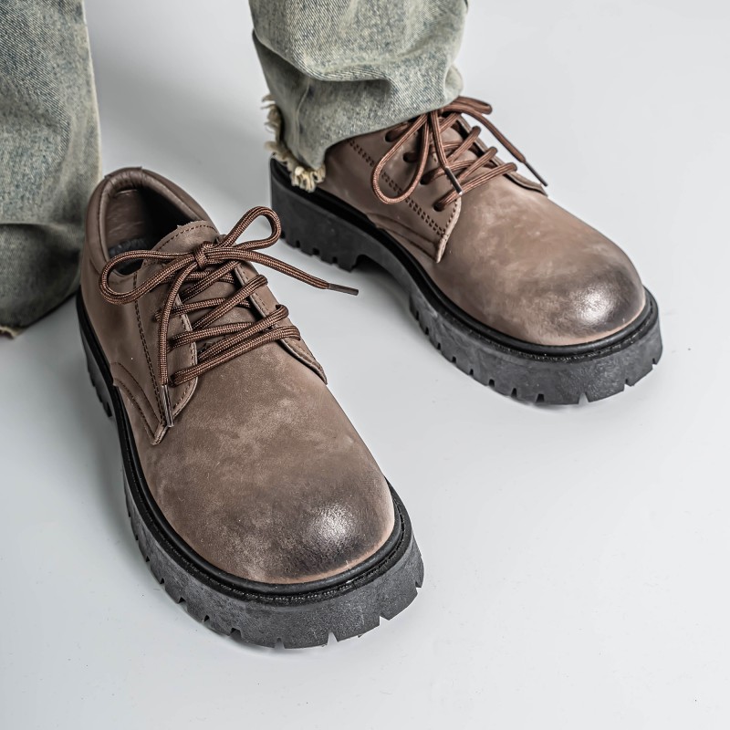 Leather Work Outfit - Simple men formal casual shoes leather