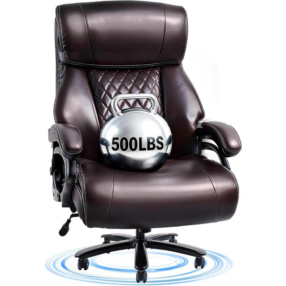 Leather Work Leather - High-Capacity Office Chair for Comfortable Work