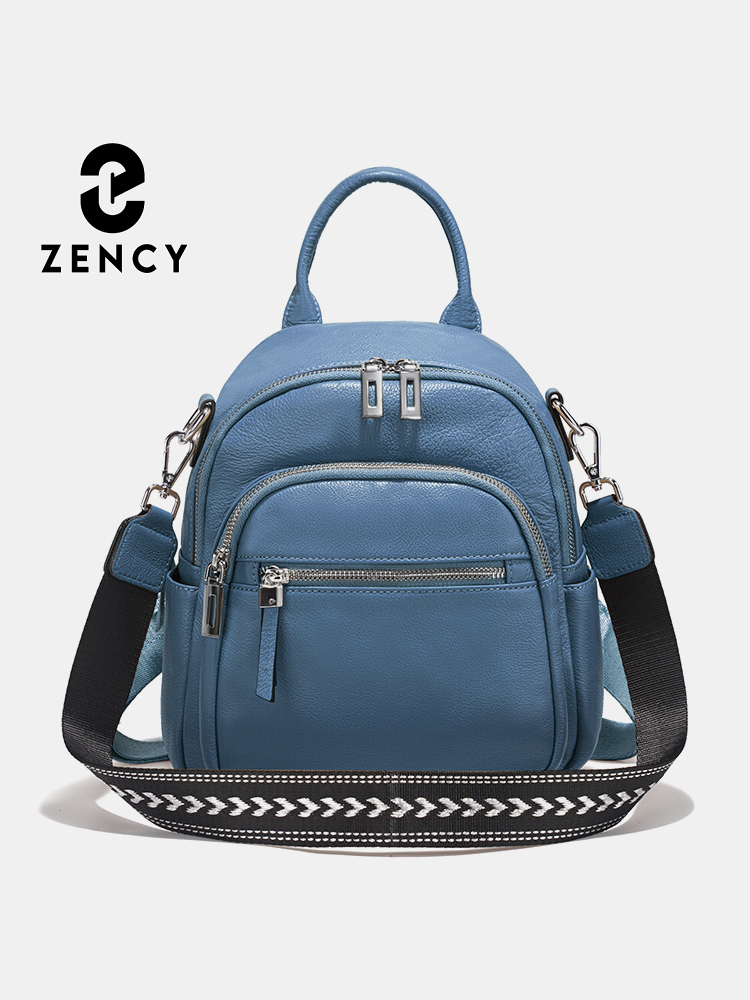 Leather Work Backpack - Zency Genuine Leather Small Backpack Knapsack