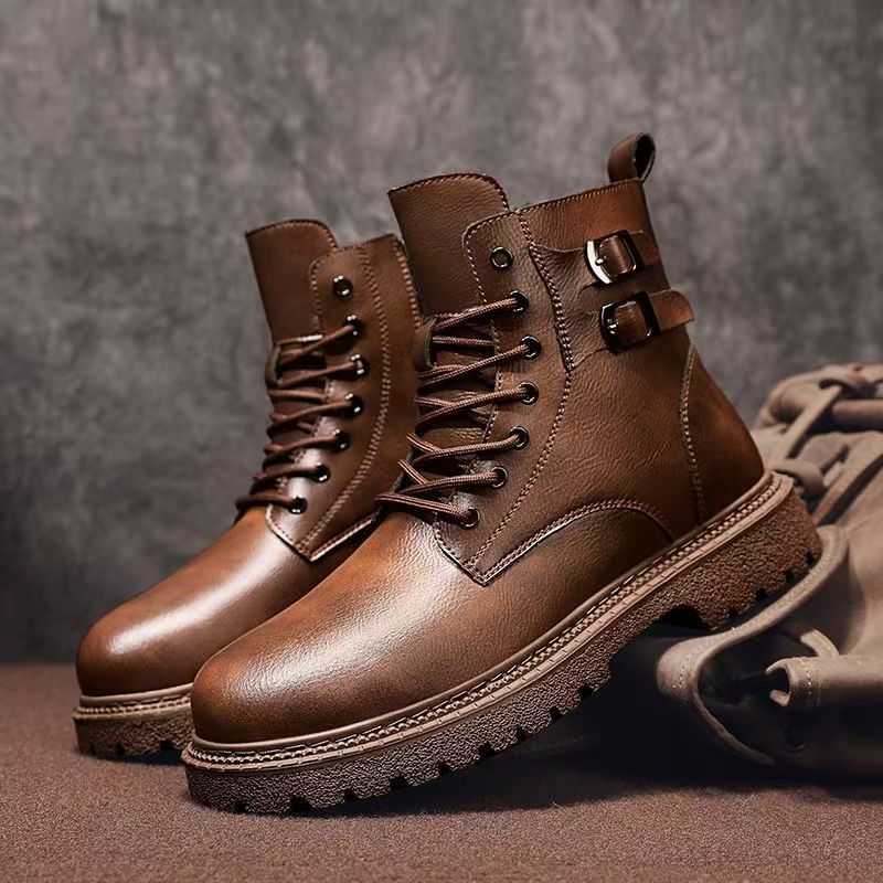 Leather Work Boots - Men Autumn Winter Big Size Genuine