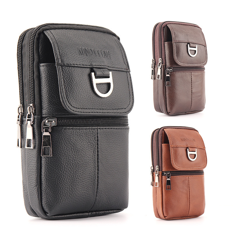 Leather Work Backpack - Men's Leather Waist Bag - Large