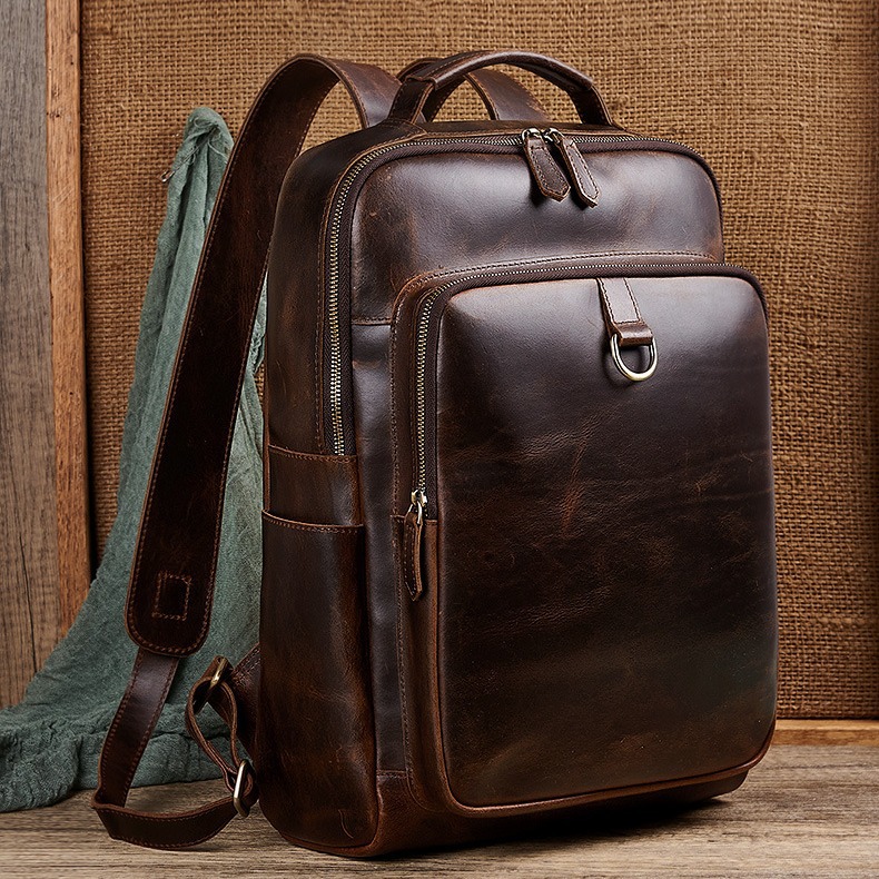 Men's Top Grain Waxed Leather  - đánh giá và giá Leather Work Backpack