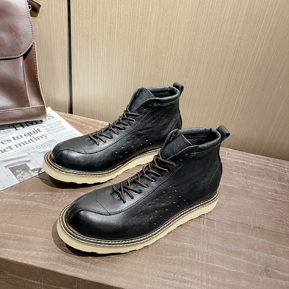 Men's Genuine Leather Hollow O - đánh giá và giá Leather Work Outfit