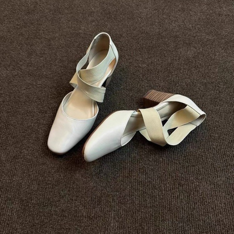 Women's Cross Strap Block Heel - đánh giá và giá Leather Work Outfit