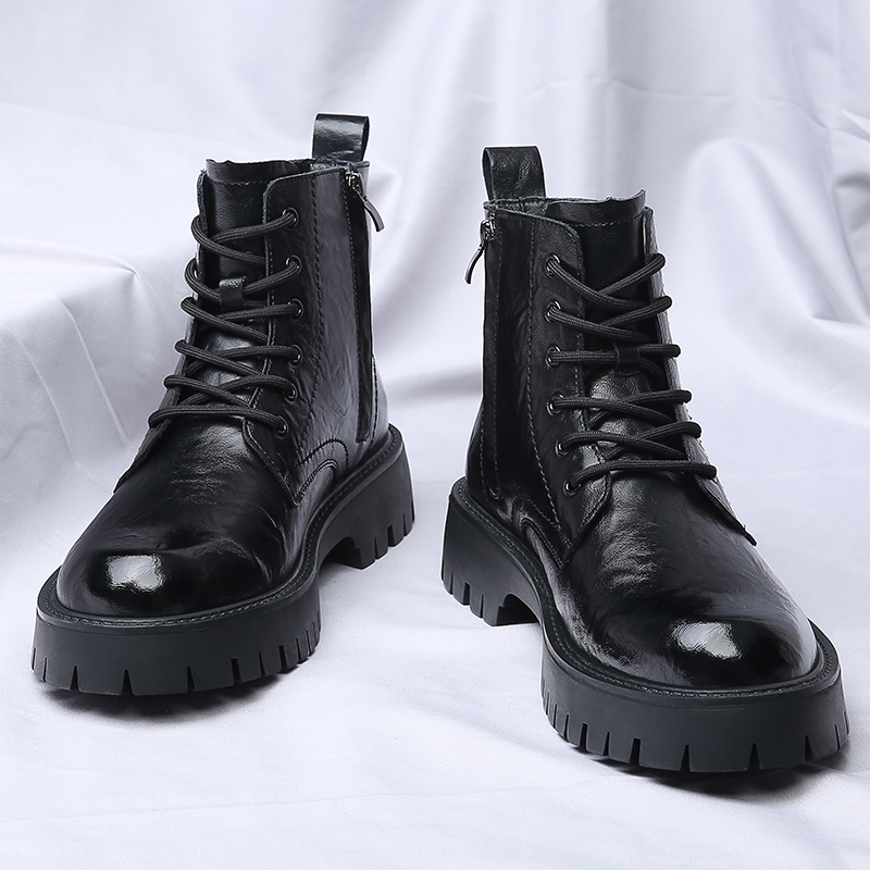 Men Side Zipper High Top Boots - đánh giá và giá Leather Work Boots