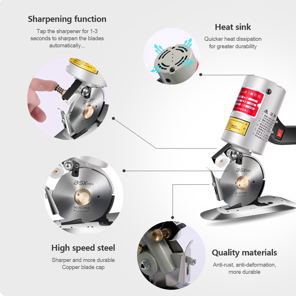 Electric Cutting Machine Cloth - đánh giá và giá Round Knife Leatherwork