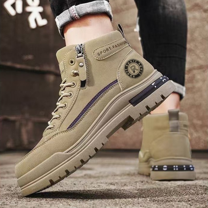 Men Retro High Top Work Boots  - đánh giá và giá Leather Work Boots