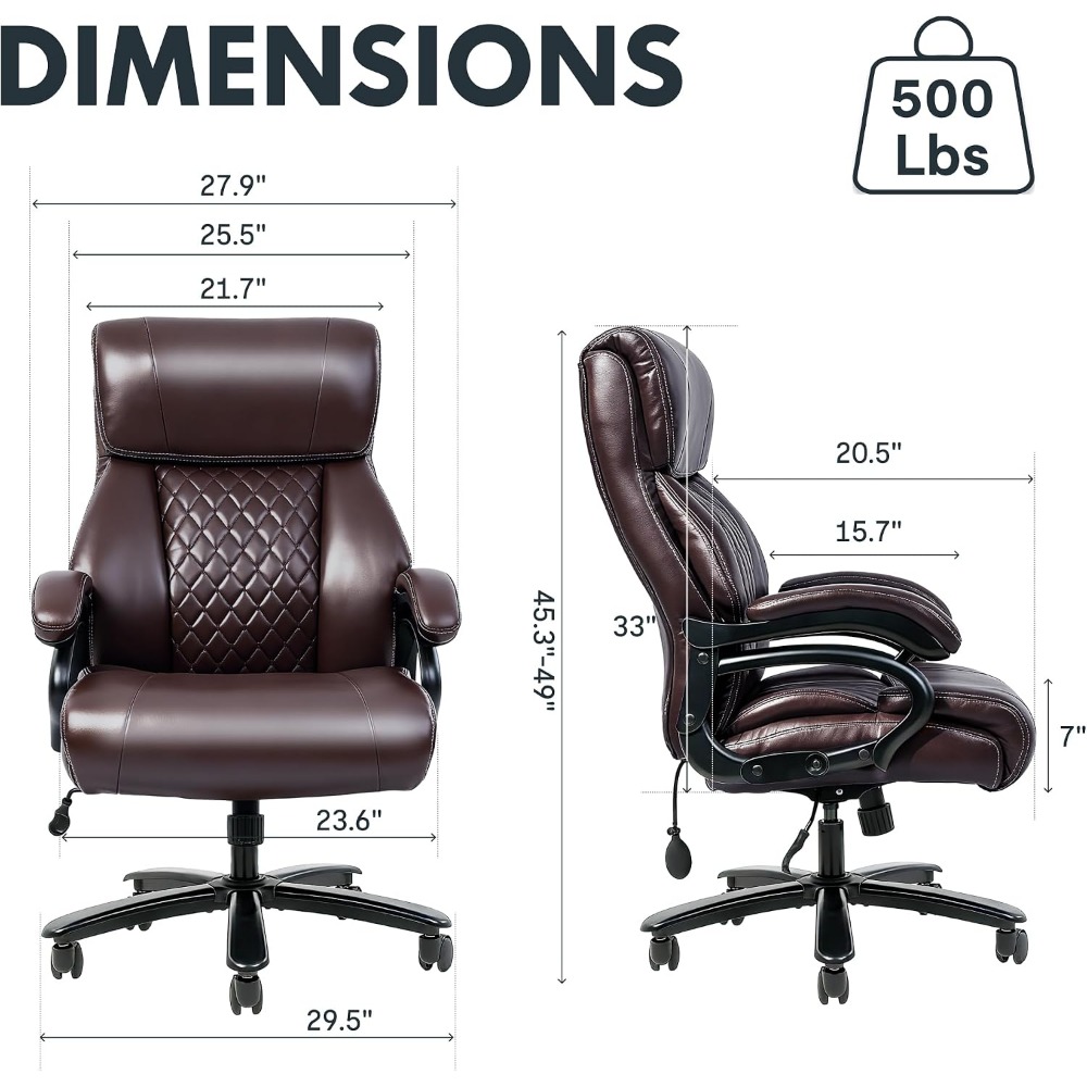 High-Capacity Office Chair for - đánh giá và giá Leather Work Leather