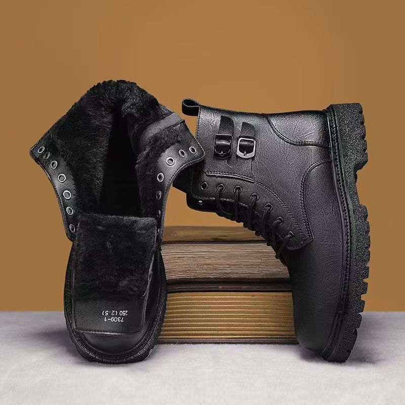 Men Autumn Winter Big Size Gen - đánh giá và giá Leather Work Boots