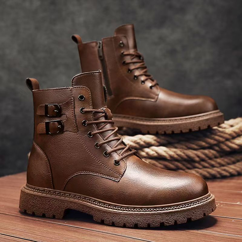 Men Autumn Winter Big Size Gen - đánh giá và giá Leather Work Boots
