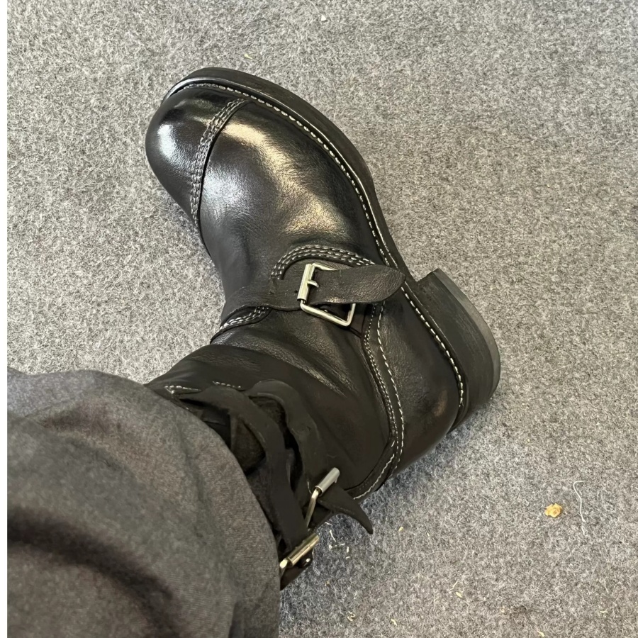 Vintage Distressed Black Leath - đánh giá và giá Leather Work Boots