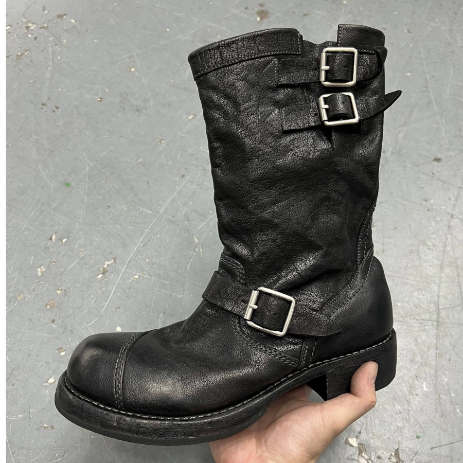 Vintage Distressed Black Leath - đánh giá và giá Leather Work Boots