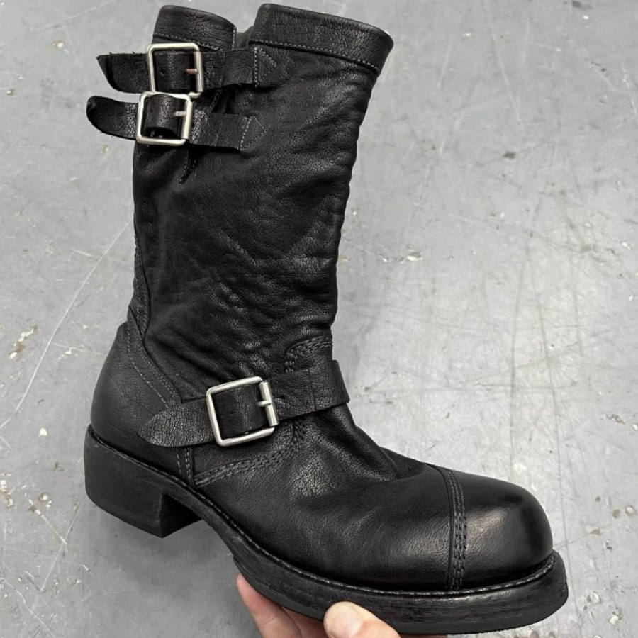 Vintage Distressed Black Leath - đánh giá và giá Leather Work Boots