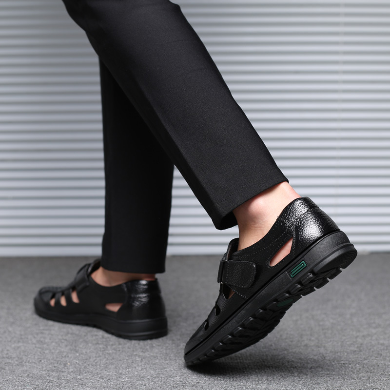 Men's Leather Sandals Hollow O - đánh giá và giá Leather Work Outfit