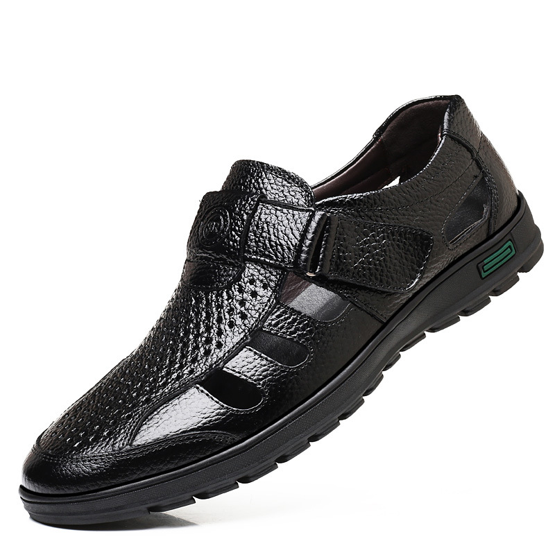 Men's Leather Sandals Hollow O - đánh giá và giá Leather Work Outfit