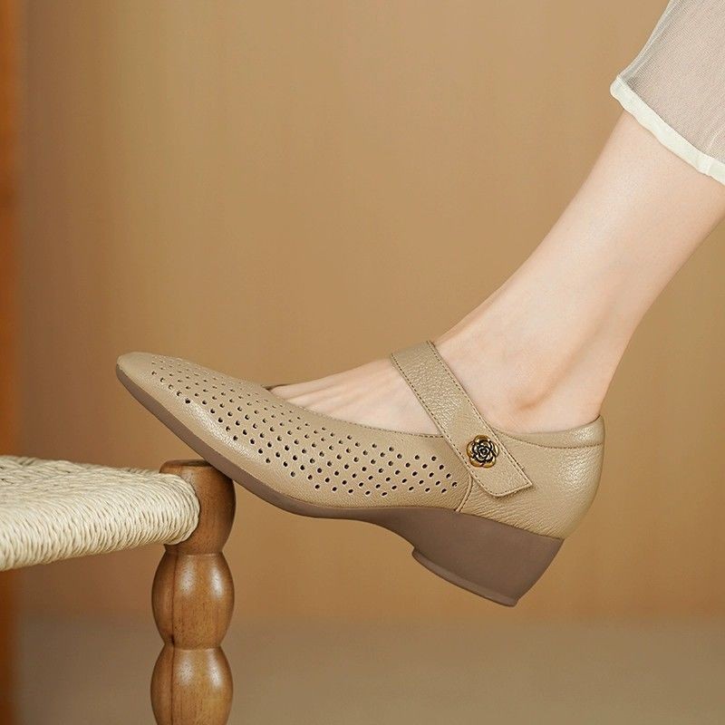 Women Summer Soft Leather Poin - đánh giá và giá Leather Work Outfit